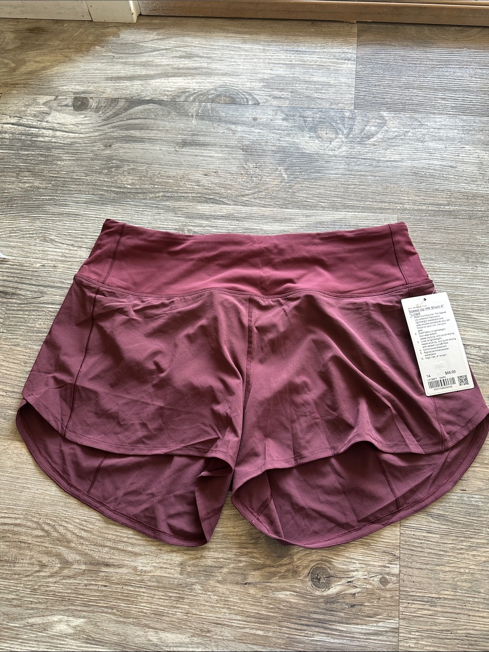 NEW with tags! Lululemon Speed Up High-Rise Lined Short 4" Garnet Sz 14